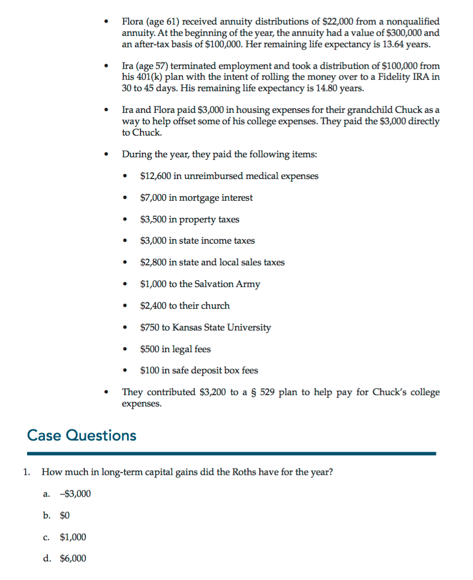 you Case3 The Roth Case A TAX PLANNING MINI-CASE Your clients, Ira