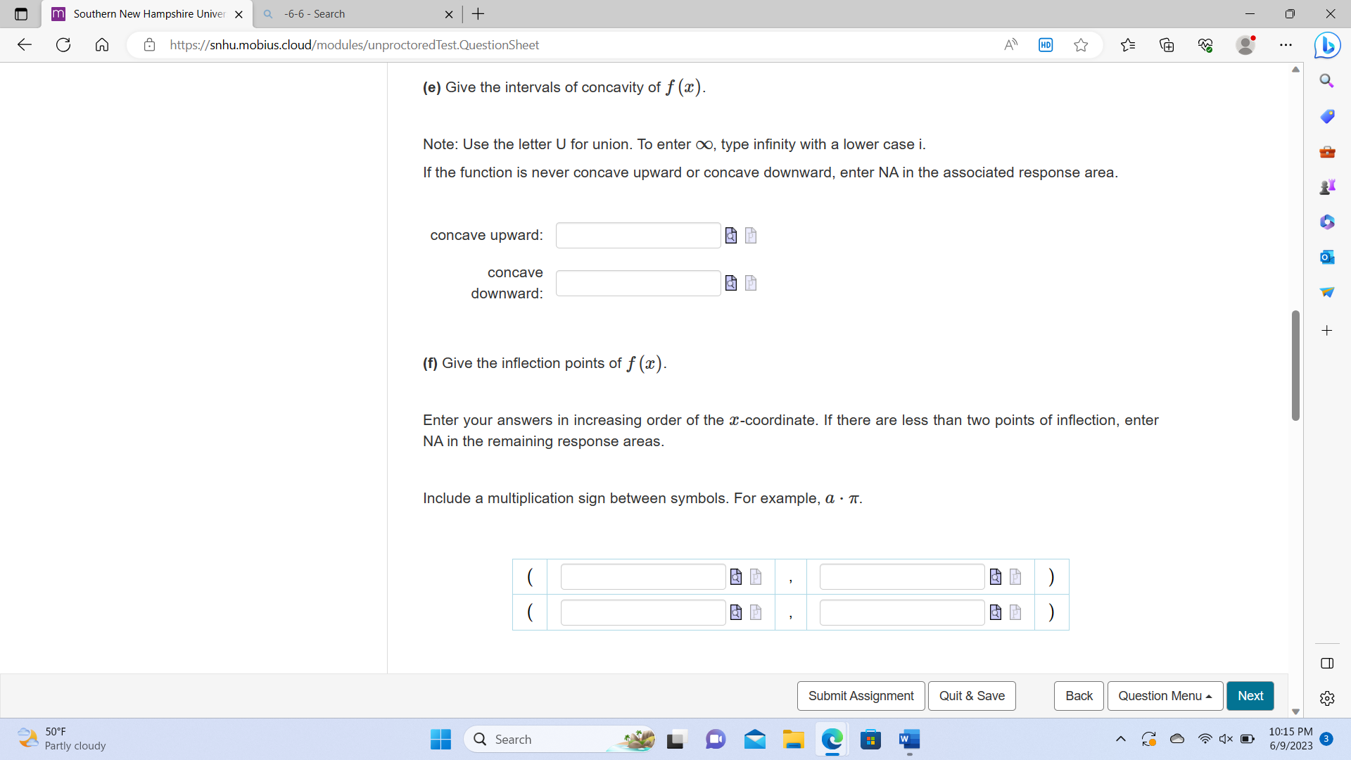 oo, type infinity with a lower case i. If the function is