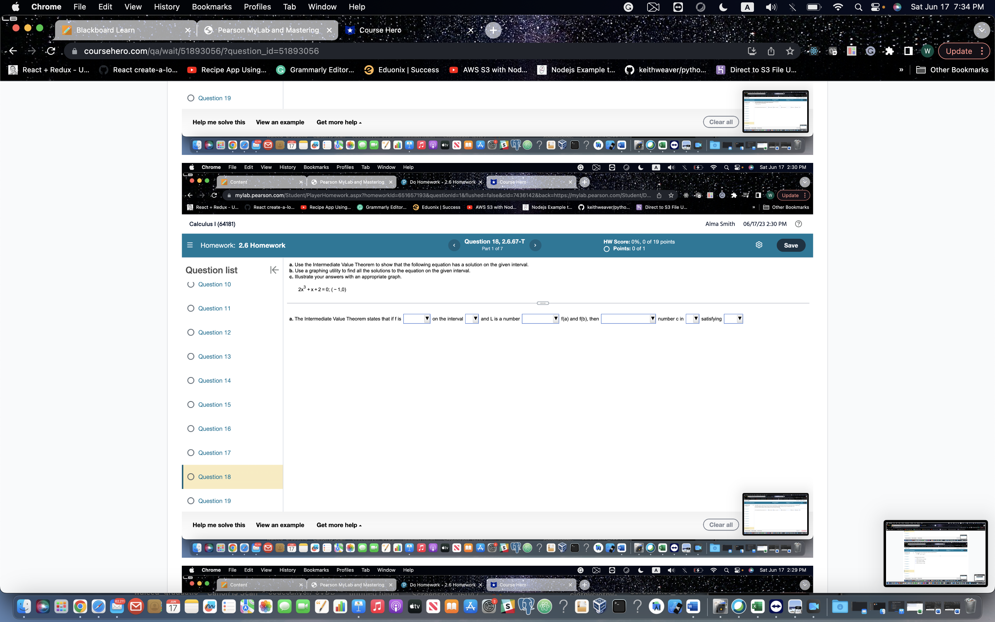 Bookmarks Calculus 1 (64181) Alma Smith 06/17/23 2:04 PM @ -0Chrome File