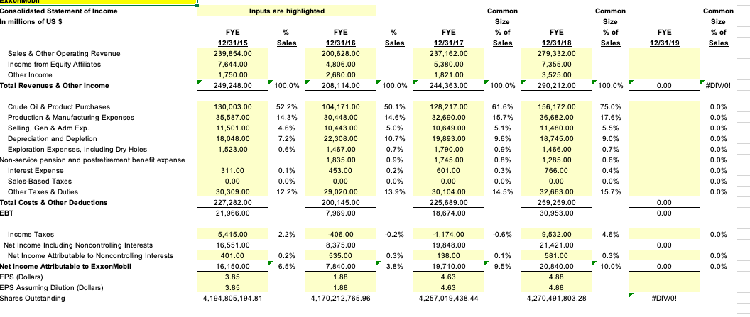 for the 10-K under "Document" 2) Use XOM's 10-K annual report from