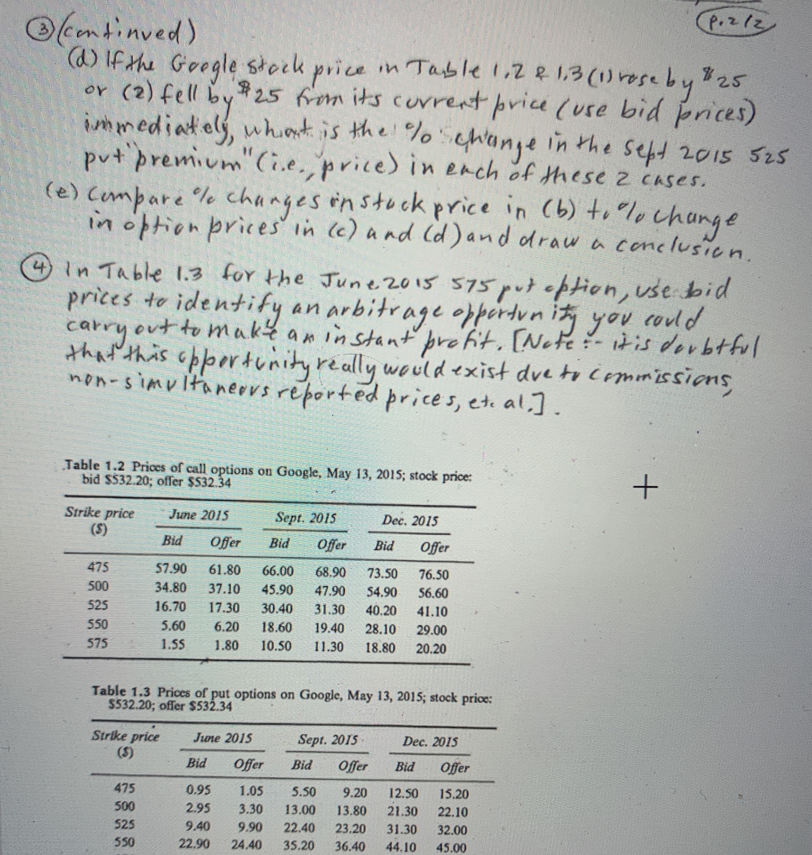 price in Table 1. 2 8 1,3 ( 1 rose by $