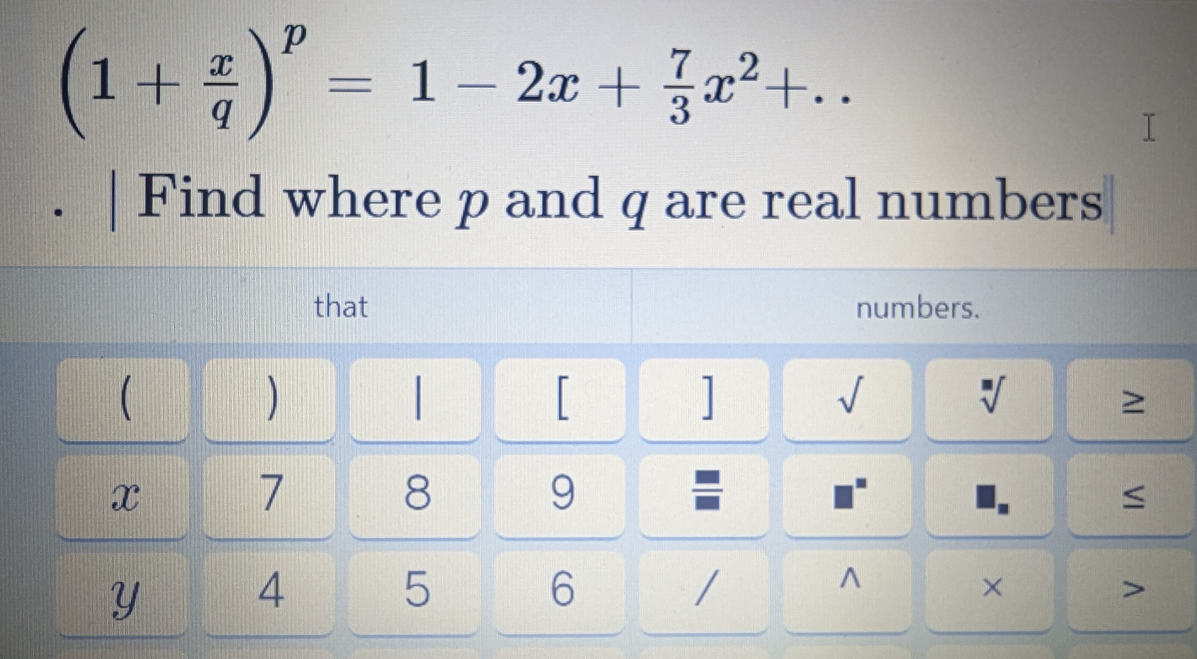 . Find where p and q are real numbers that numbers. 2