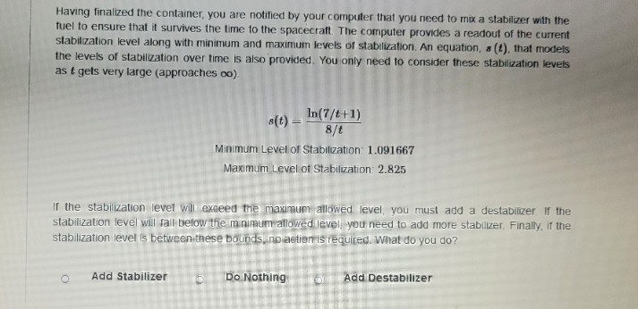  Having finalized the container, you are notified by your computer that