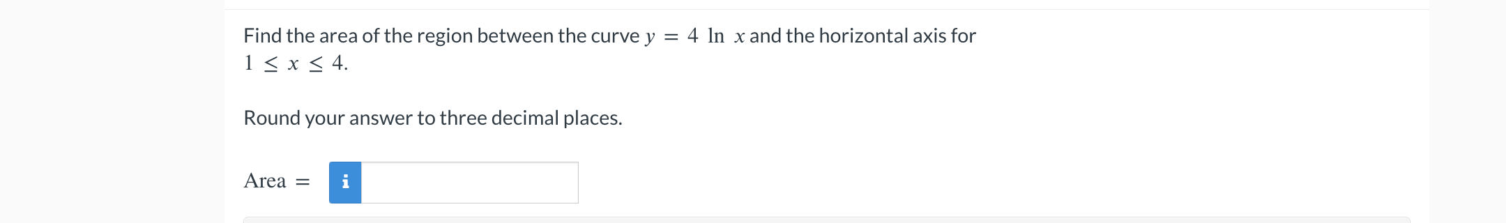 .5 f(x) dx =Find the area of the region between the curve