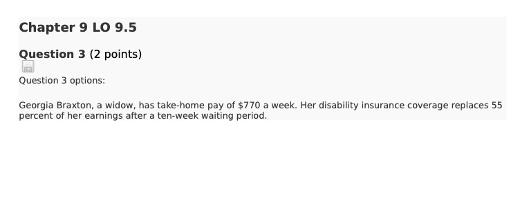 Georgia Braxton, a widow, has take-home pay of $770 a week. Her