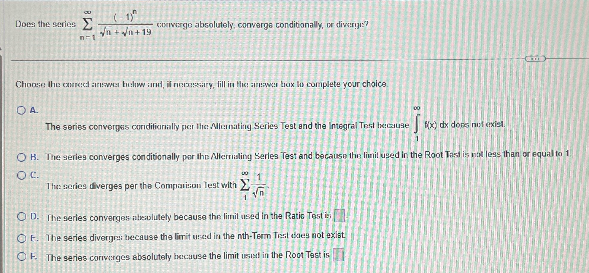 Please help ( - 1 ) " Does the series M