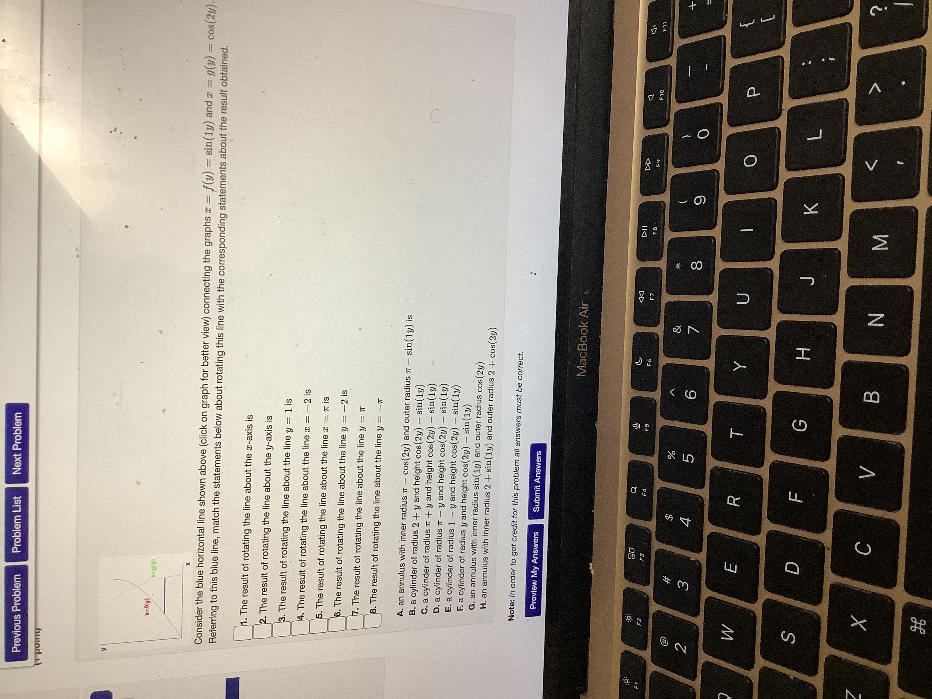  Previous Problem Problem List Next Problem I POmy x=g(y) Consider the