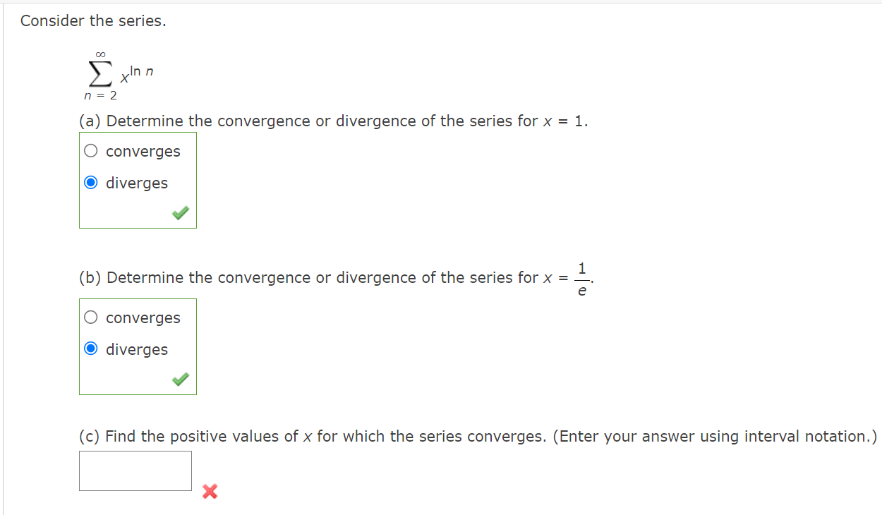 n=lni a Hm i \"FE\" n>m an converges O diverges ./ Use