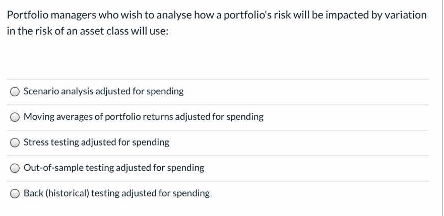 to analyse how-a portfolio's risk will be impacted by variation in the