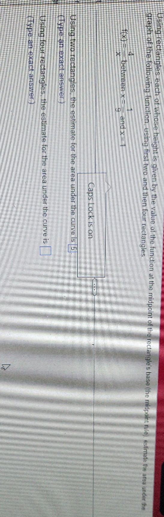  helpppppppppp Ill'Using rectangles each of whose height is given by the