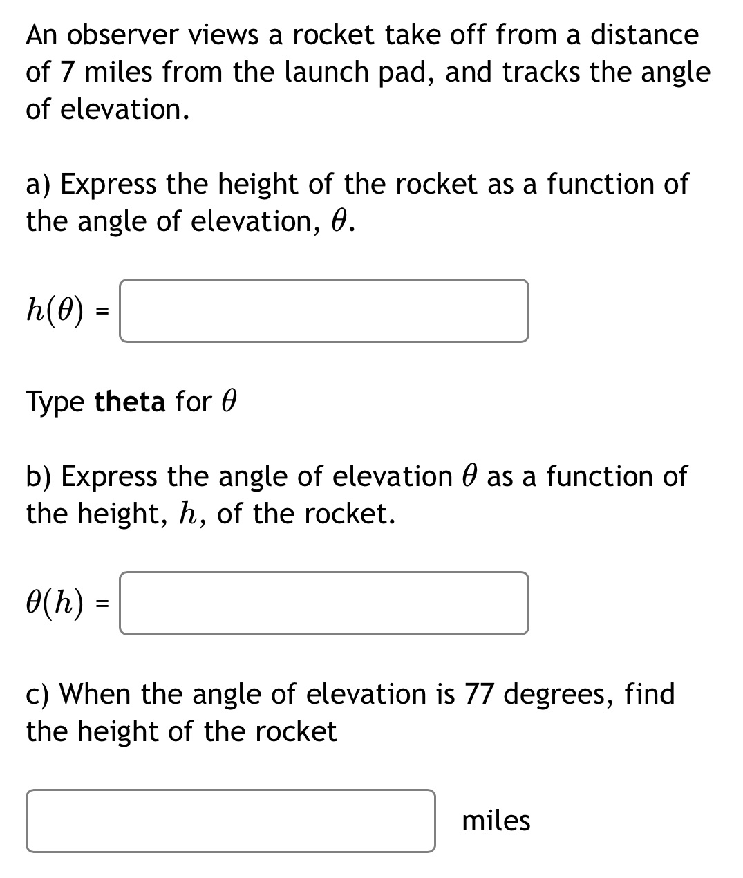 An observer views a rocket take off from a distance of