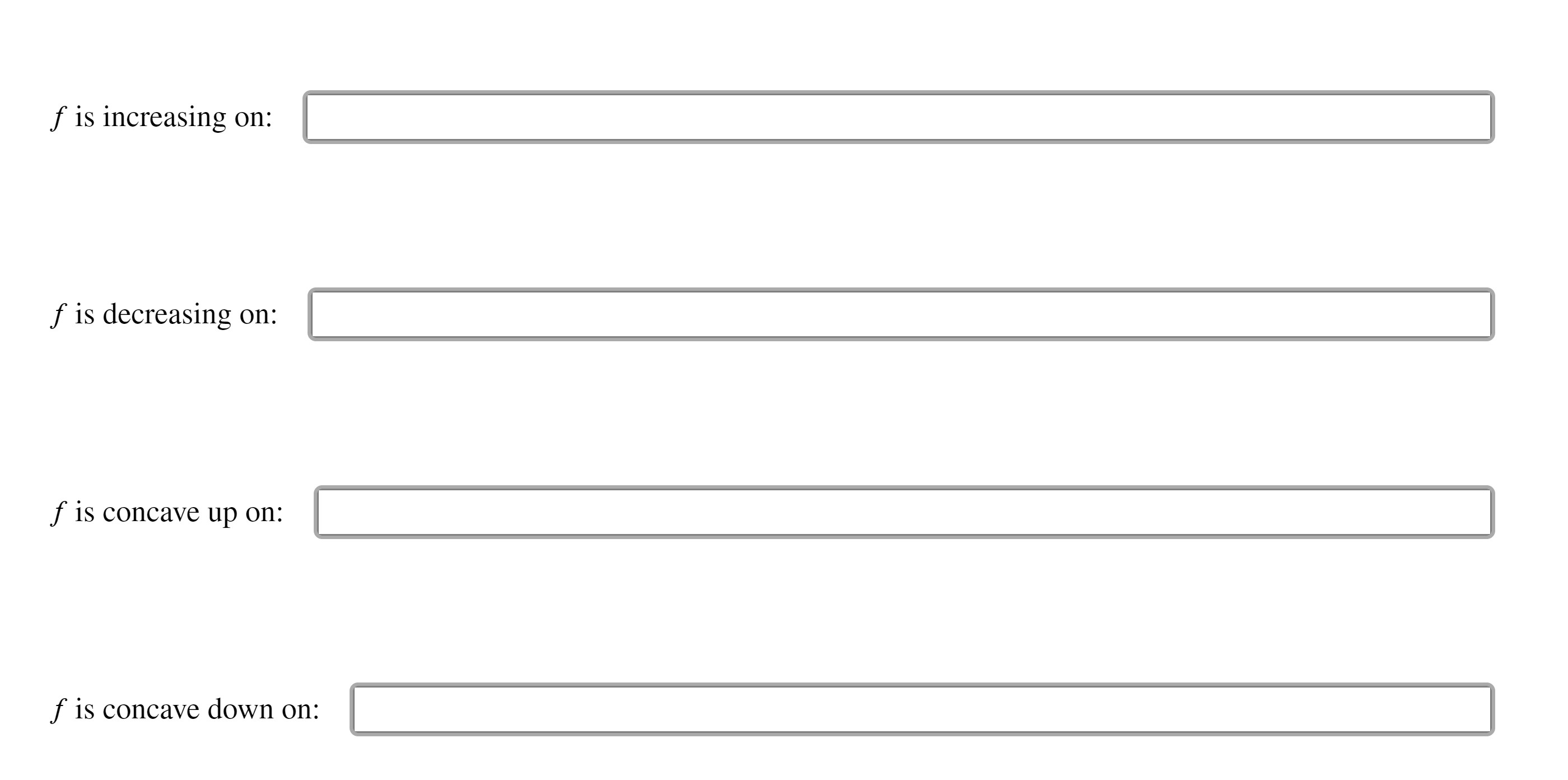 for innity, U for combining intervals, and an appropriate type of parentheses