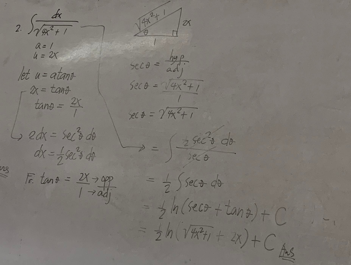 2 4x 2 + 1 2 dx = sec's do 2 secto