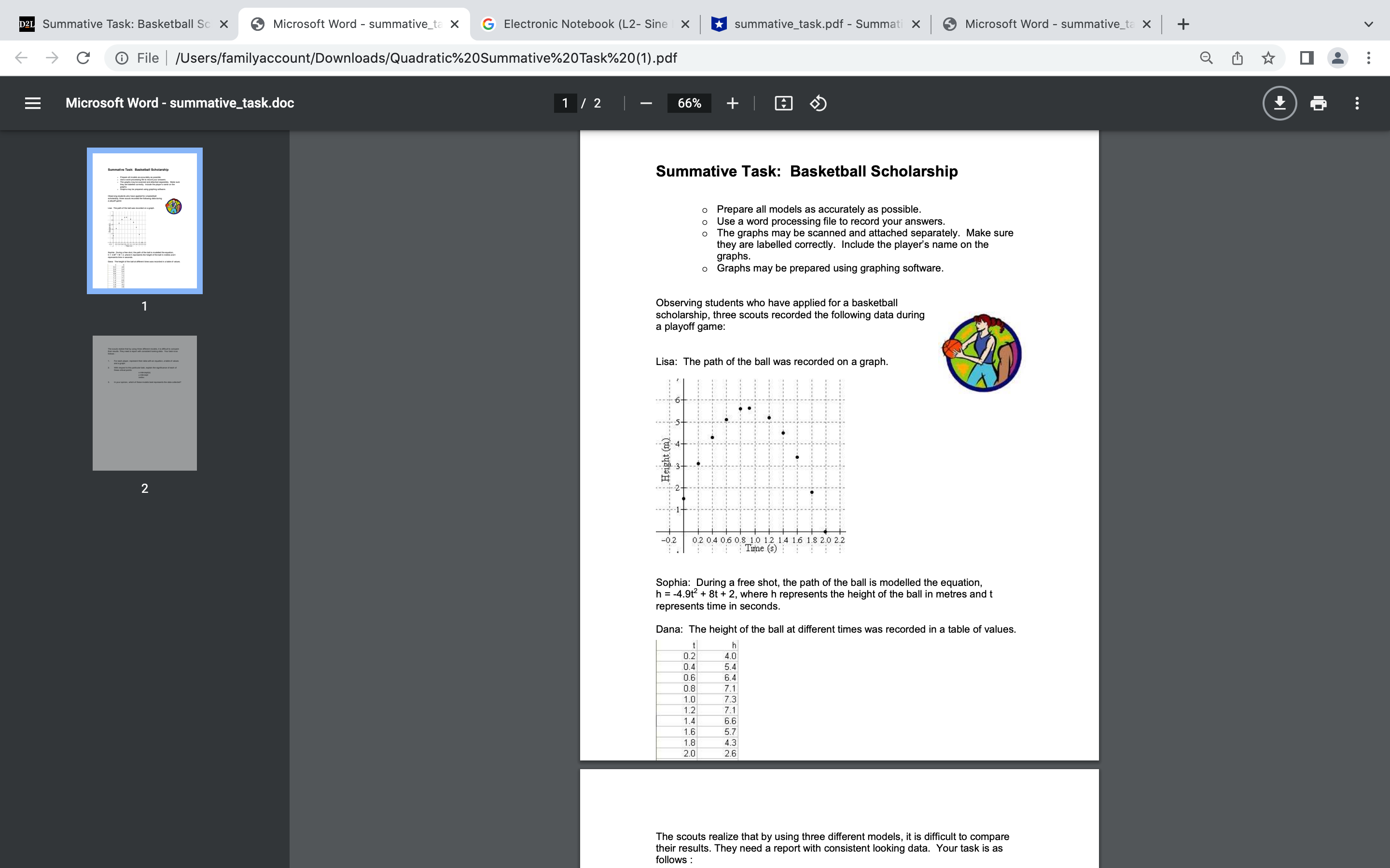 Word - summative_ta X + @ File | /Users/familyaccount/Downloads/Quadratic%20Summative%20Task%20(1).pdf 1 8 :