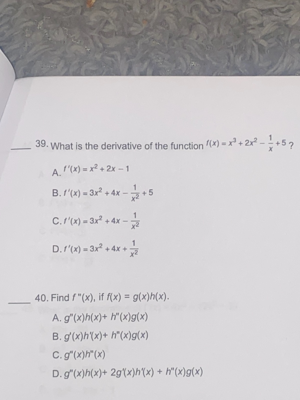 at that point. A. parallel B. perpendicular C. cotangent D. tangent 32.