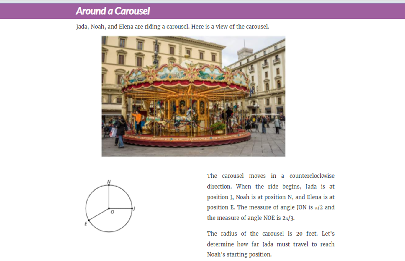 riding a carousel. Here is a view of the carousel. The carousel