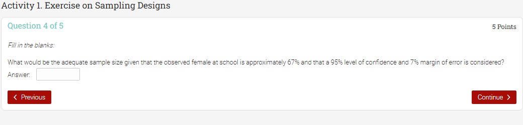 blanks: What would be the adequate sample size given that the observed