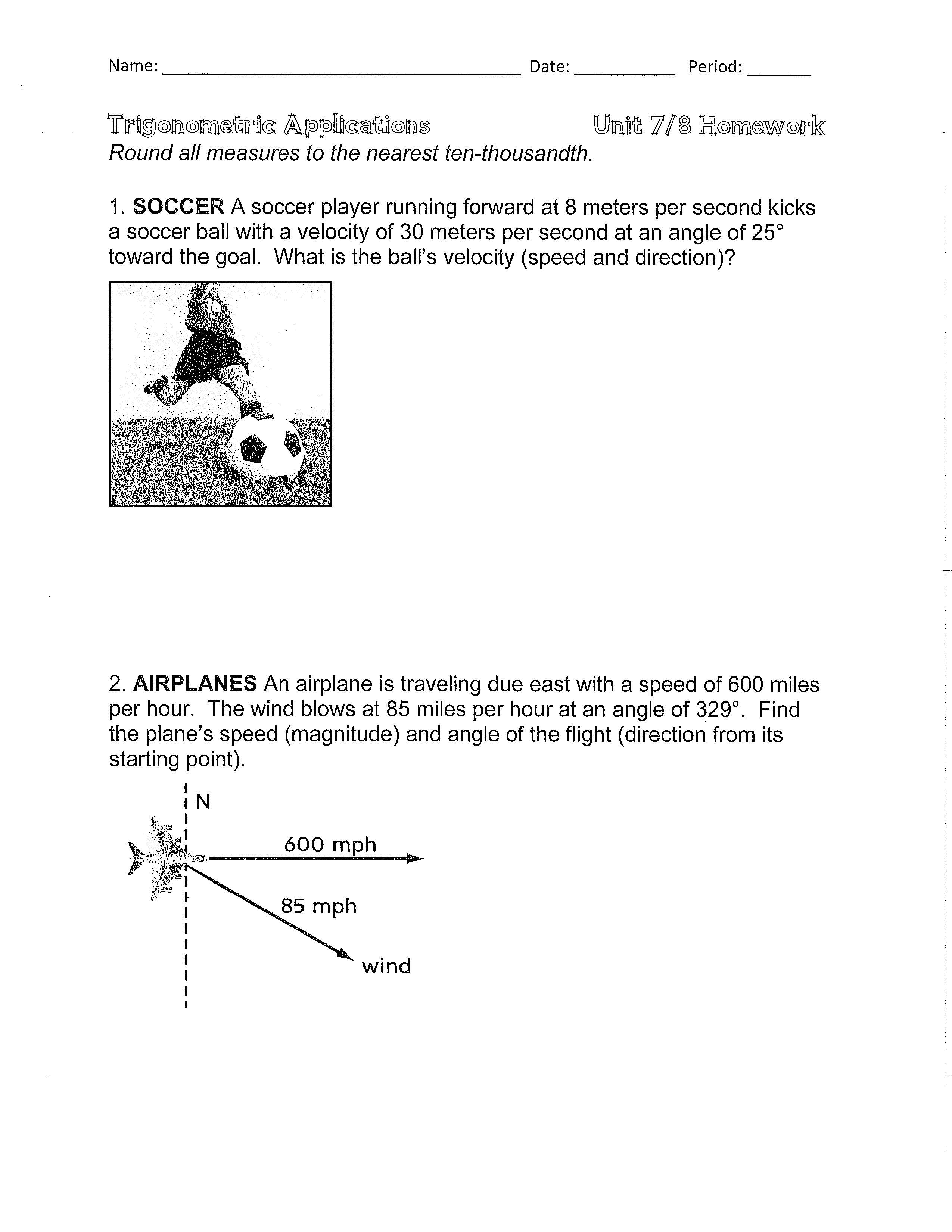 What is the ball's velocity (speed and direction)? 2. AIRPLANES An airplane