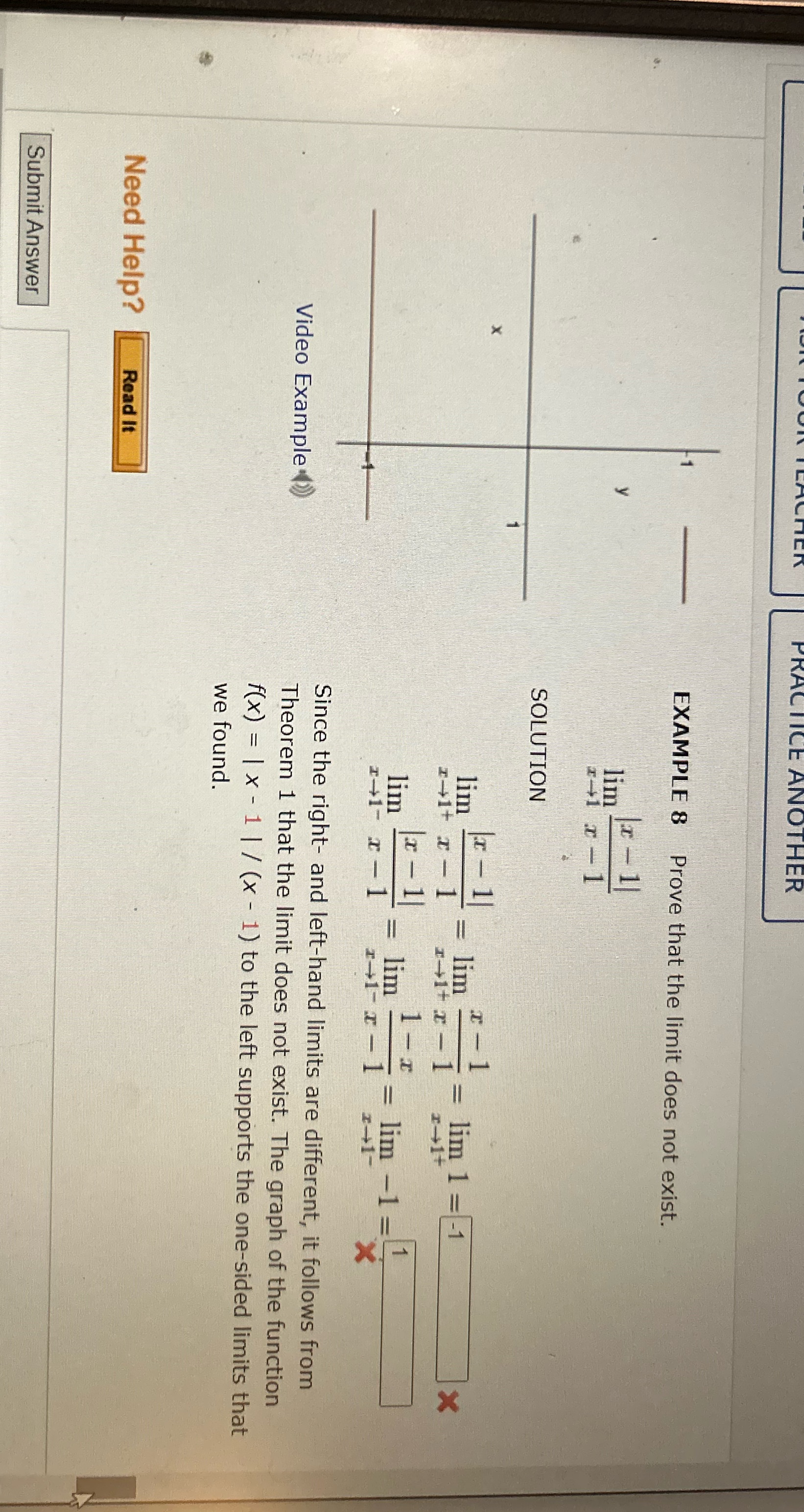 lim SOLUTION lim er - 1 - lim r- 1 = lim
