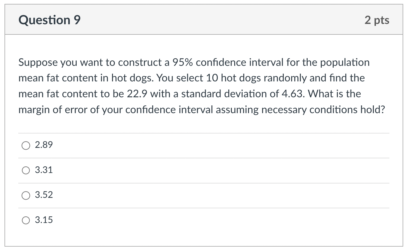 df = 15; t = 1.75 O df = 14; t =