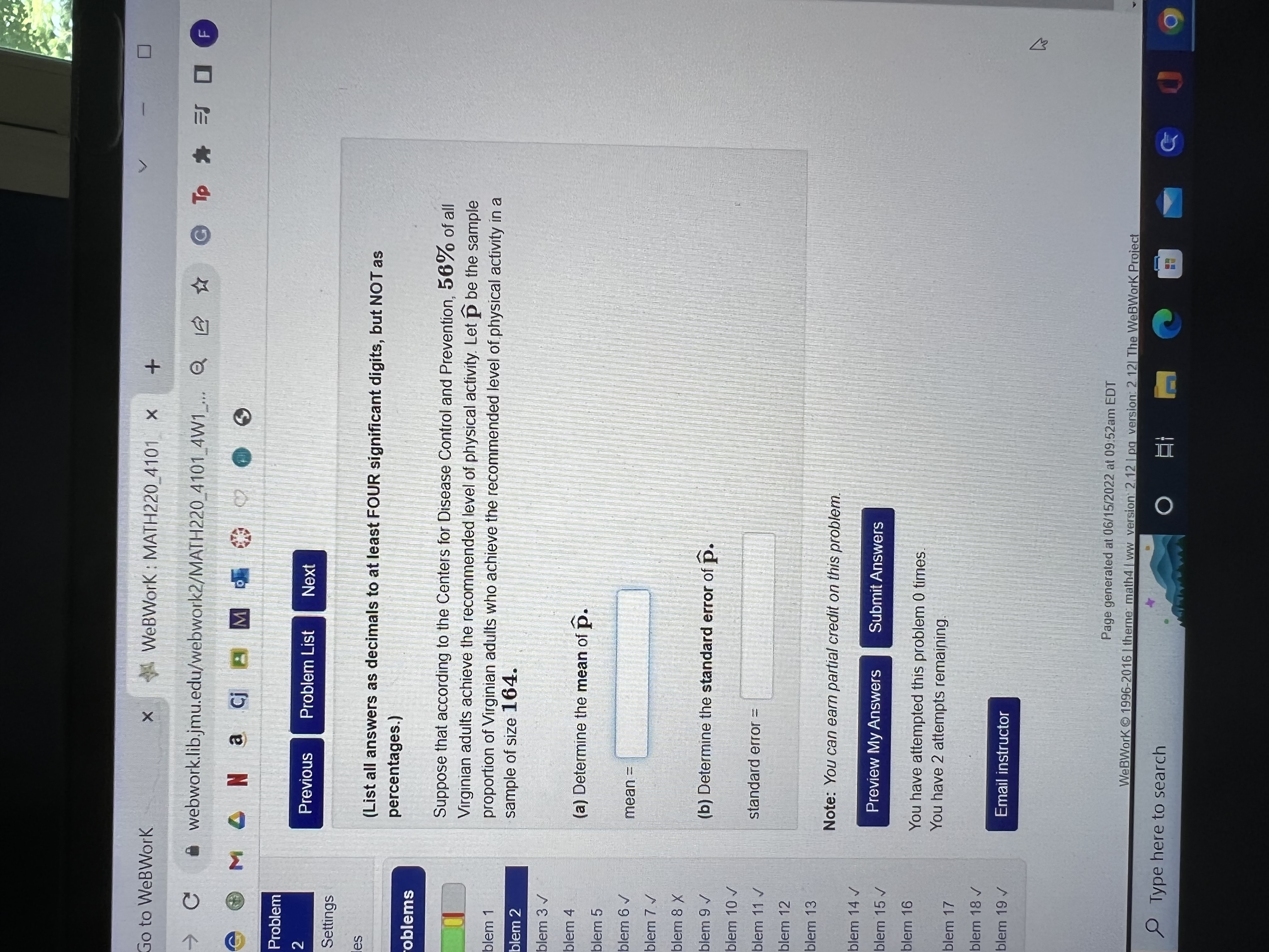  V Go to WeBWork X WeBWork : MATH220_4101 x + C