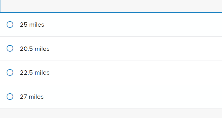 NO WORKING OR EXPLANATION*Question 9:While training for a marathon, Vera's velocity varied