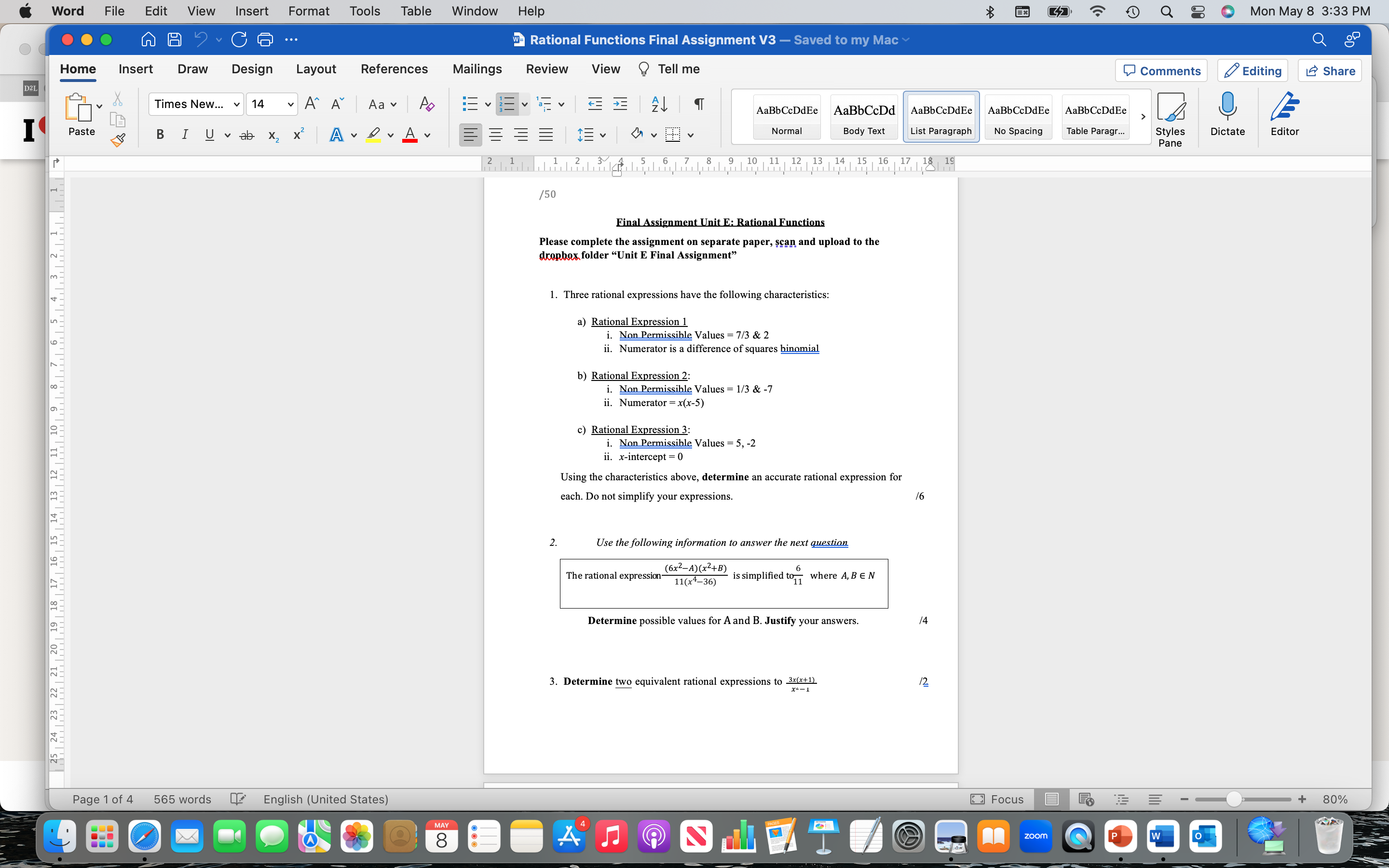  Word File Edit View Insert Format Tools Table Window Q Mon