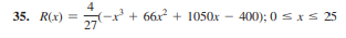 dollars, and x represents the amount spent on adver- tising, in thousands