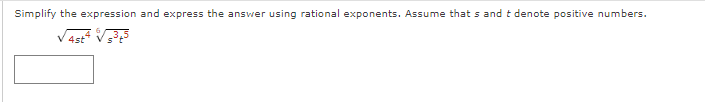 Simplify the expression and express the answer using rational exponents, Assume