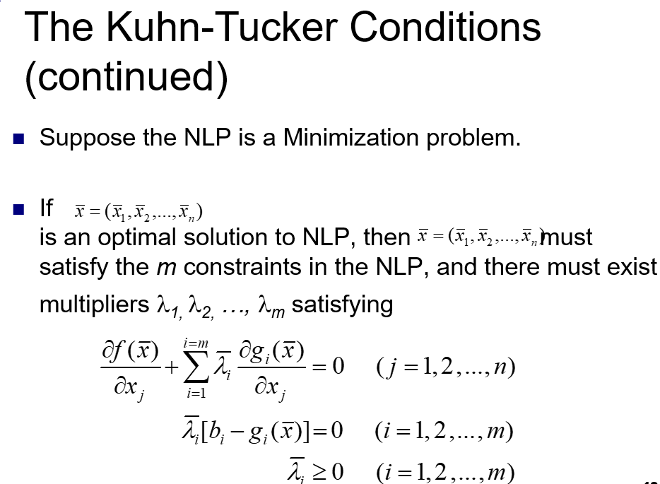 the KKT conditions to derive an optimal solution directly.Consider the following quadratic