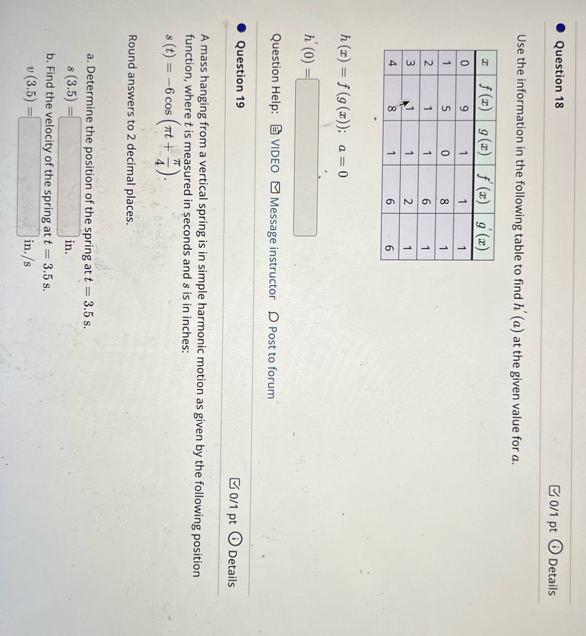  please help with 18 and 19 :) .Question 18 0/1 pt