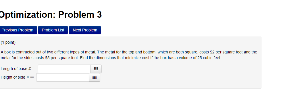 per square foot and the metal for the sides costs $5 per