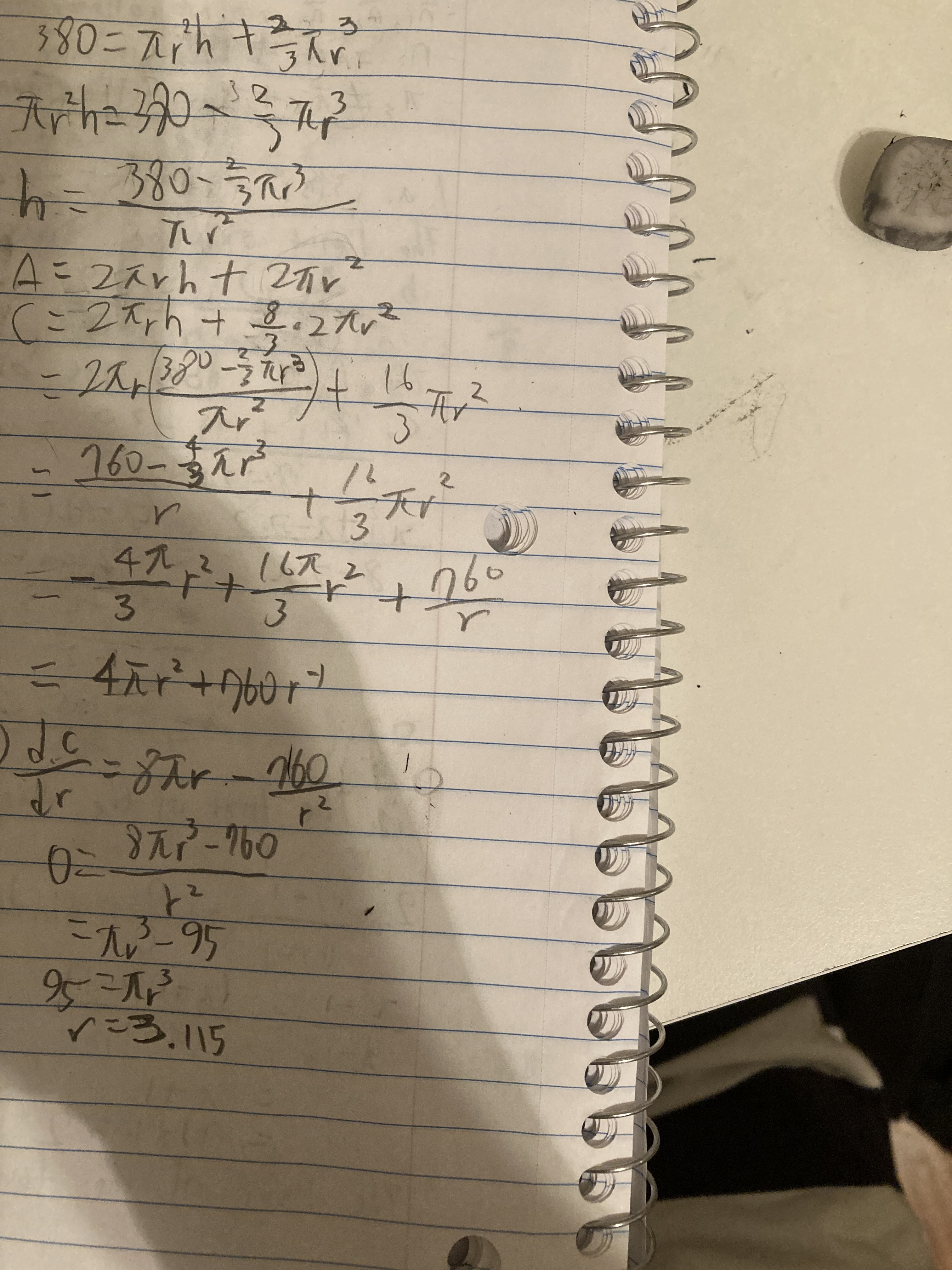  What's the error on my solution? Can't get the answer. 380