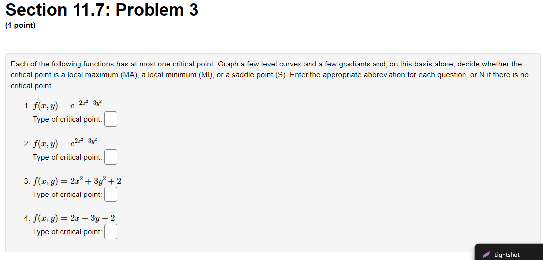10 [1 point: Find the peintte} en the surface :42 = my