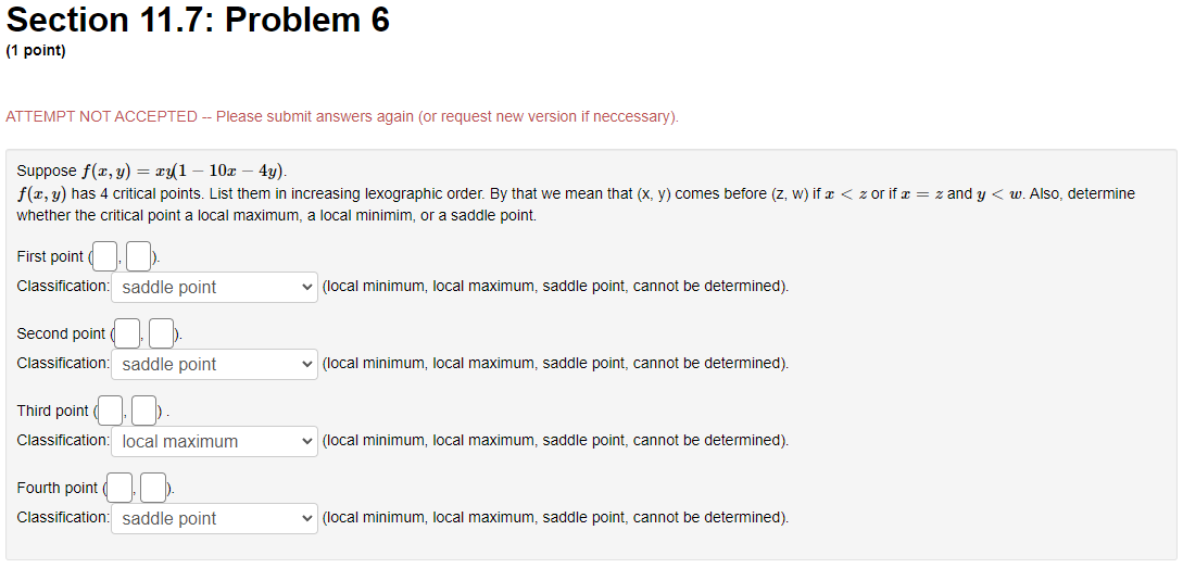 Section 11.7: Problem 11 (1 point) Find the volume of the largest