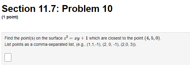 -1 For each of the points shown, indicate whether you think it