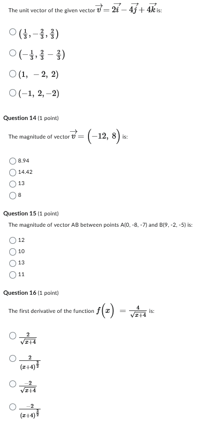 (5, 3) O (-7, -1) (8, 11)The unit vector of the given