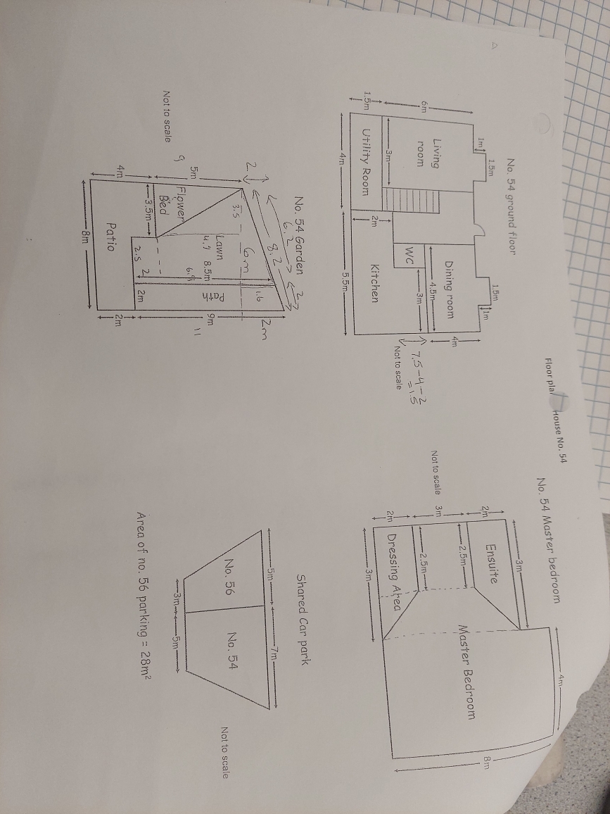 What is the area of the dressing area in no.56's master bedroom?