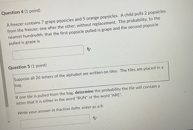 the first popsicle pulled is grape and the second popsicle pulled is