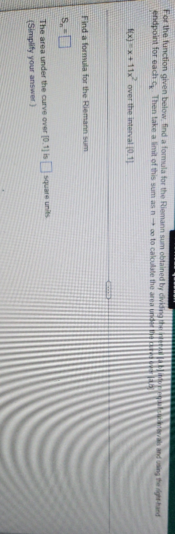  helpppppppppp "For the function given below, find a formula for the