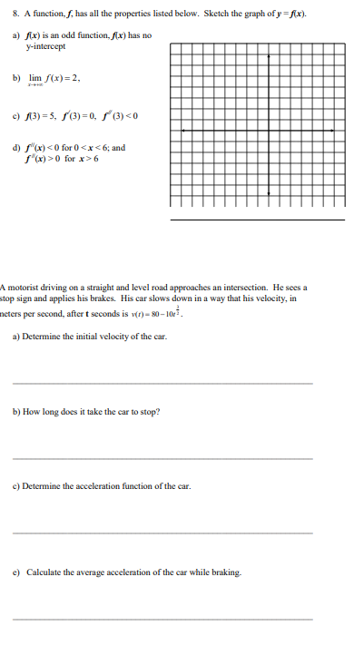 the graph of y = /(x). a) jux) is an odd function,