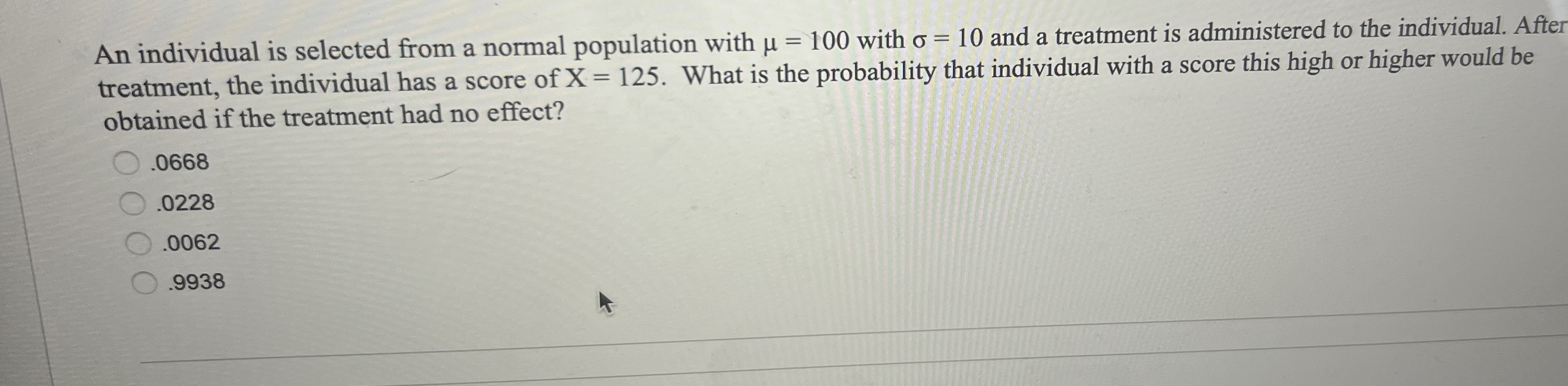 100 with o = 10 and a treatment is administered to the