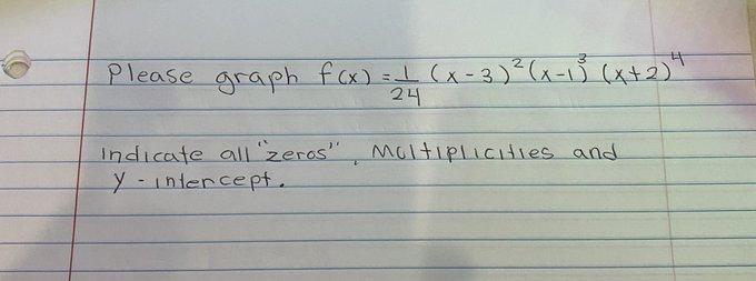 3 )2 ( x - 1) ( x+2 ) 24 Indicate all