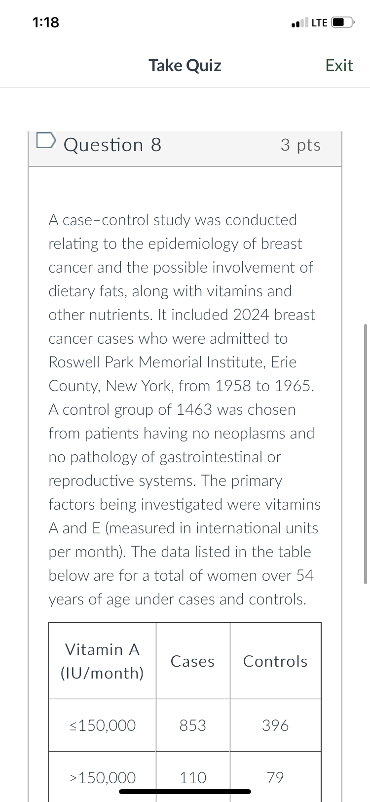 in the table below are for a total of women over 54
