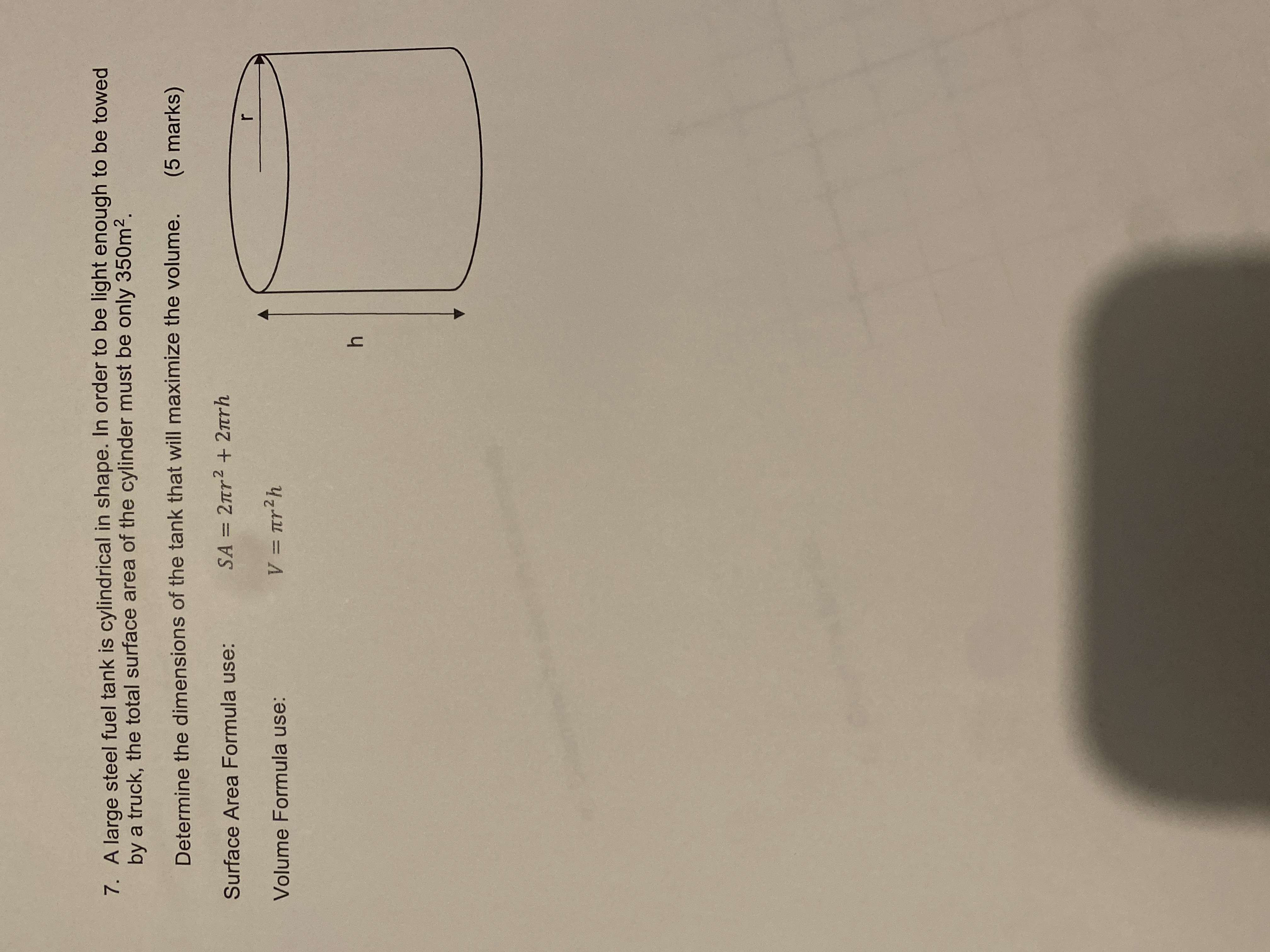 in a right triangle having a base of 12m and a height