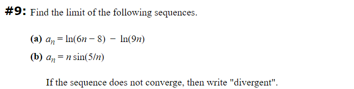 (H) (iii) only #7: Suppose that a sequence is defined by a1