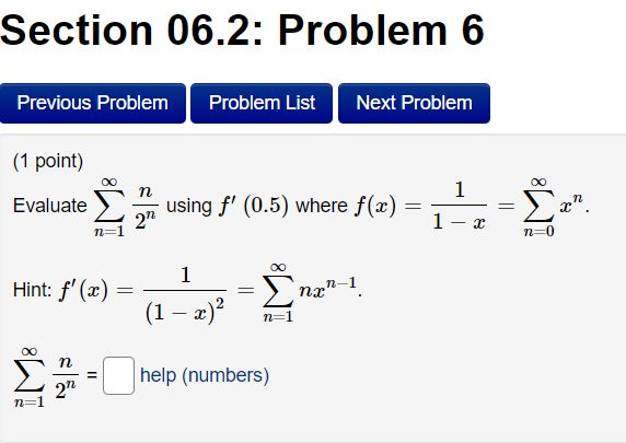 11:2 Section 06.2: Problem 8 Previous Problem Problem List Next Problem (1