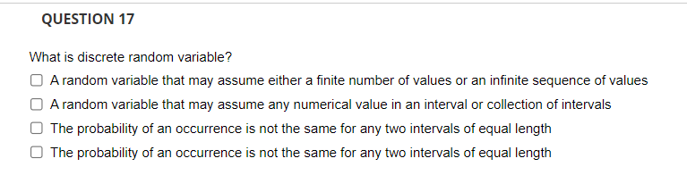 variable that may assume either a finite number of values or an
