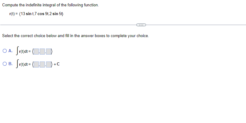 19) Select the correct answer below and fill in the answer boxes