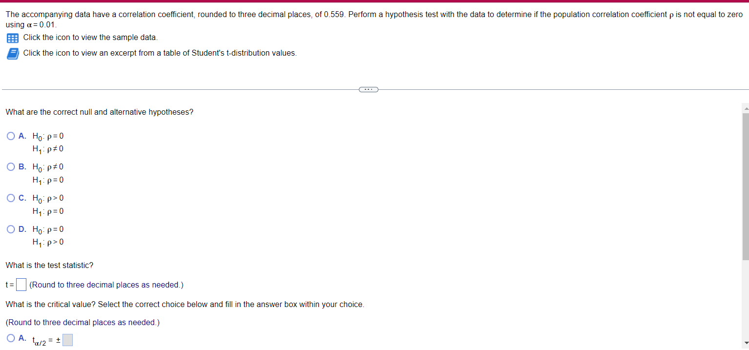  The accompanying data have a correlation coefficient, rounded to three decimal